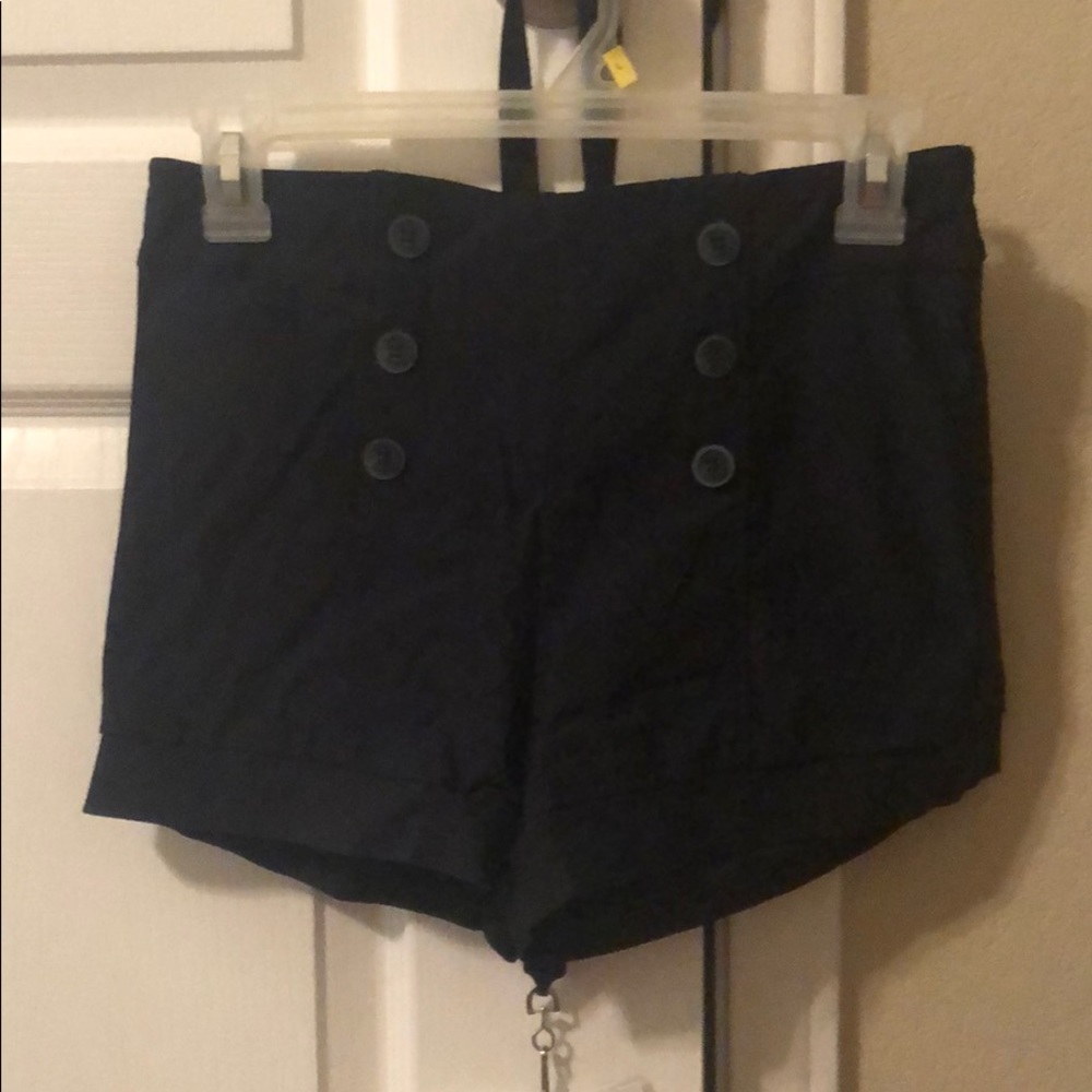 Stretchy Navy High Waisted Shorts